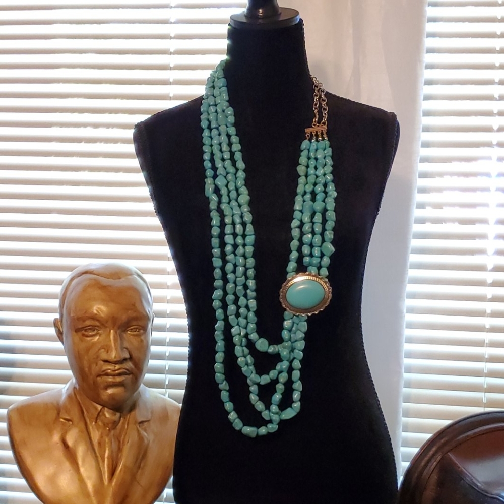 Turquoise Statement Necklace - image 1